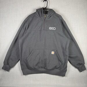 Carhartt Hoodie Men's Size XL Gray Rain Defender Quarter Zip Pullover Loose Fit